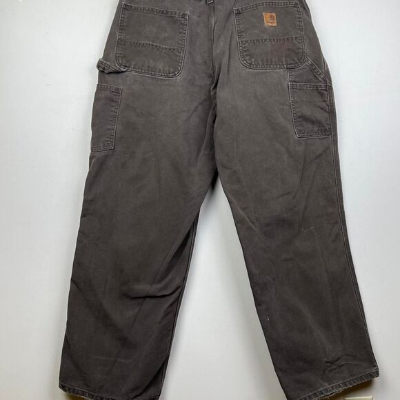 Faded Brown Carhartt double knee work pants size 34x30 - Picture 1 of 6